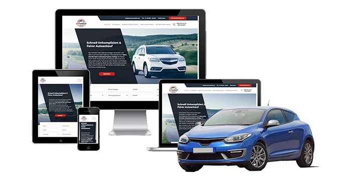 Ankaufseite mobil – Autoankauf Steinbach (Taunus) mit rotem PKW